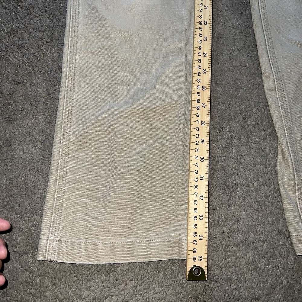 Carhartt B11 PTB Duck Carpenter Work Pants Beige Dungaree 32x36 USA VTG - Picture 7 of 8